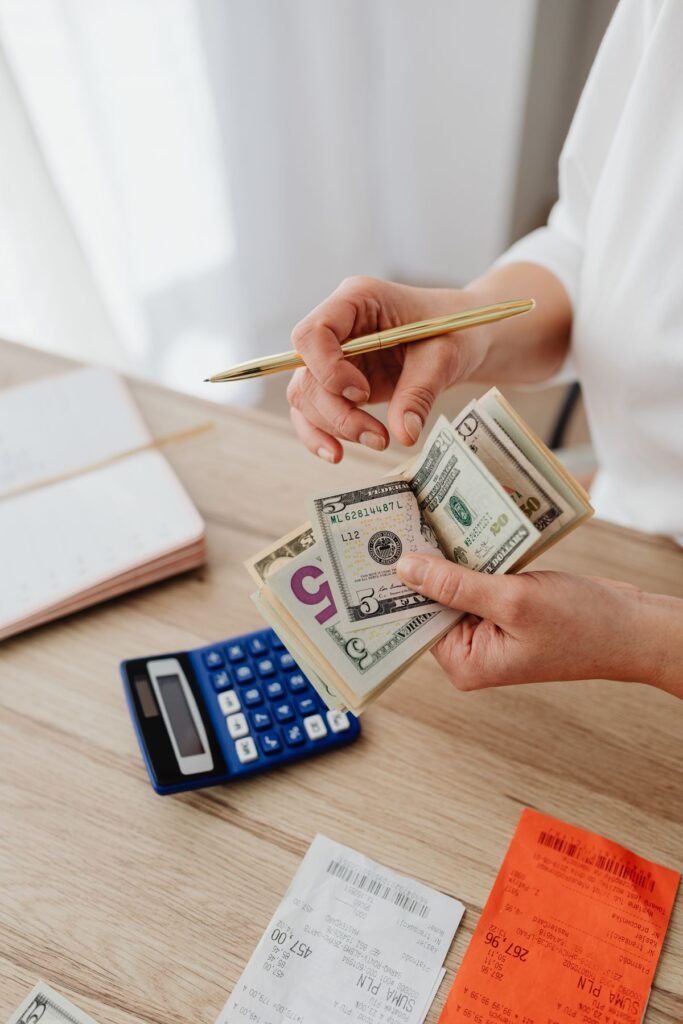 Homeowner reviewing roof repair financing options and budget